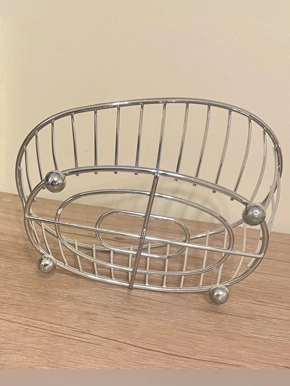 Chrome Wire Bathtub Kitchen Storage Basket Footed Caddy Soap Dish Tabletop Decor
